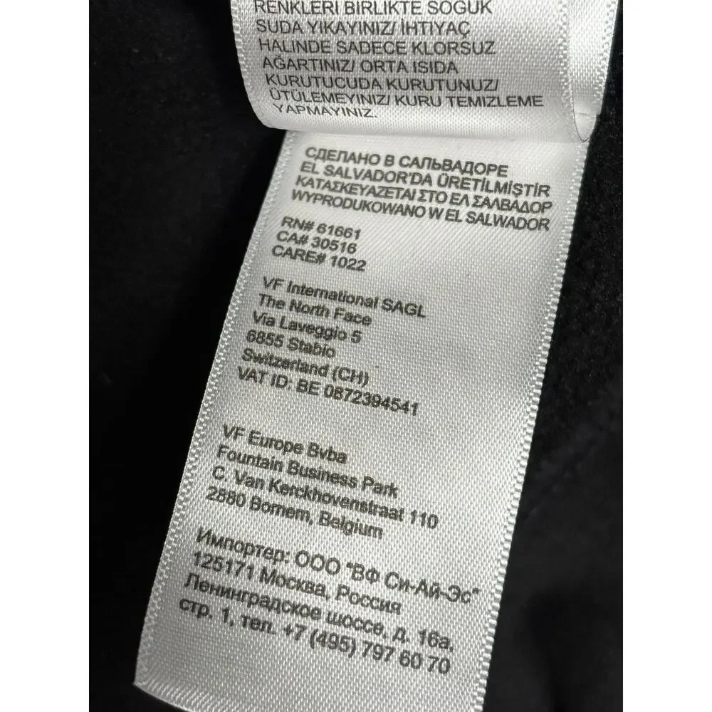 The North Face Hoodie Mens Med Black Gray Logo Fleece Pullover Sweatshirt Warm